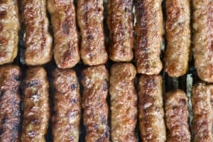 grilled meat on the abrbeque plate