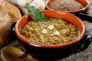 lentil soup on bowl