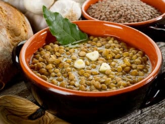 lentil soup on bowl