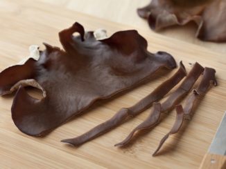 Jelly ear mushroom cut into slices