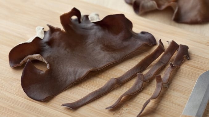 Jelly ear mushroom cut into slices