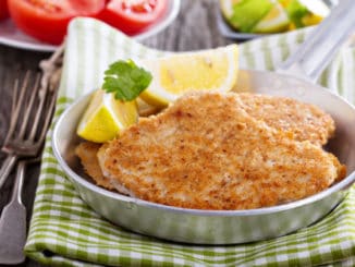 Pork schnitzel with parmesan